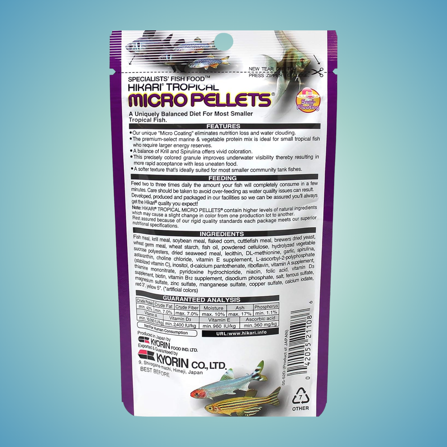 Tropical Micro Pellets for Tetras, Barbs & Small Fish