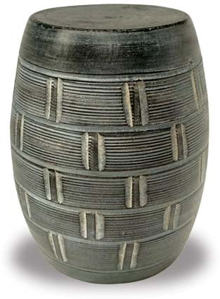 Barro garden stool planter with weave pattern