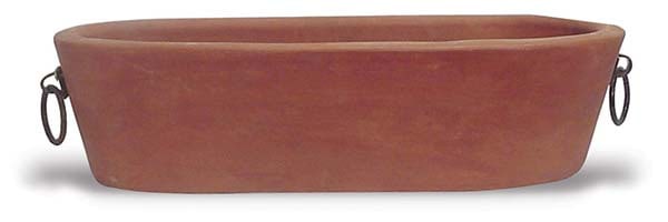 Barro medium. oblong pot with iron handles