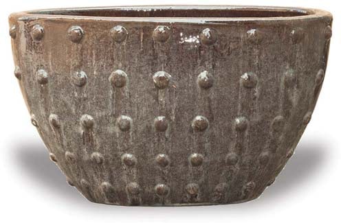 Barro oval pot with dots, brown