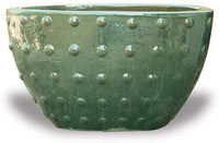Barro oval pot with dots, moss
