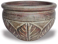 Barro short round decorative planter, feather