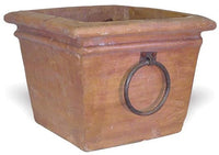 Barro square pot with iron handles