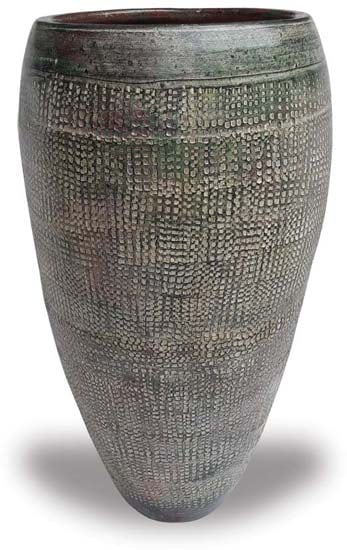 Barro tall vase with grid