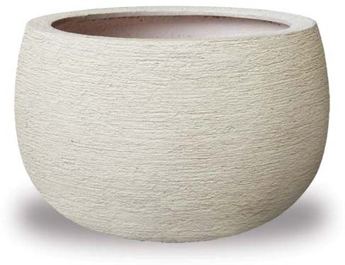 Brisa low planter, cream