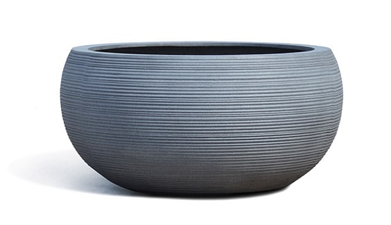 Brisa textured low planter, grey