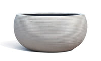 Brisa textured low planter, white