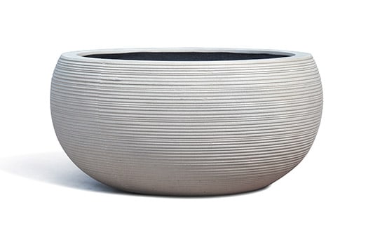 Brisa textured low planter, white
