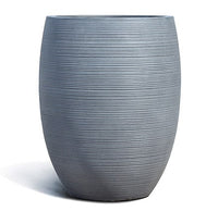 Brisa textured tall belly planter, grey