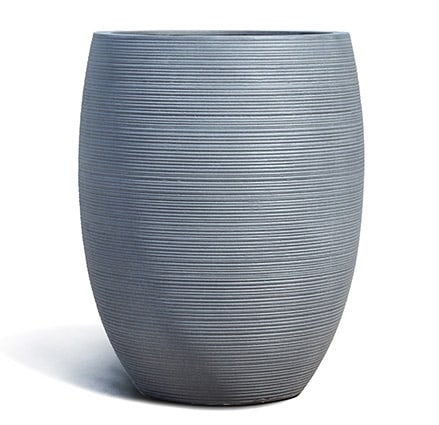 Brisa textured tall belly planter, grey