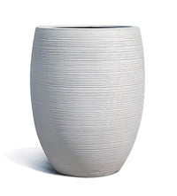 Brisa textured tall belly planter, white