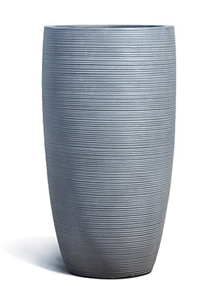 Brisa textured tall conic planter, grey