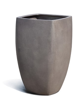 Brisa urban tall rounded square planter, brown
