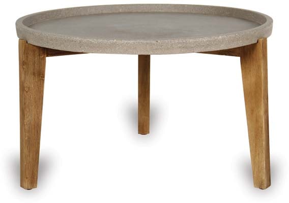 Caliza medium table pot with wood legs