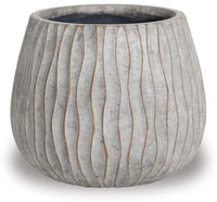Caliza small waved round pot, brown