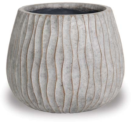 Caliza small waved round pot, brown