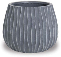 Caliza small waved round pot, grey