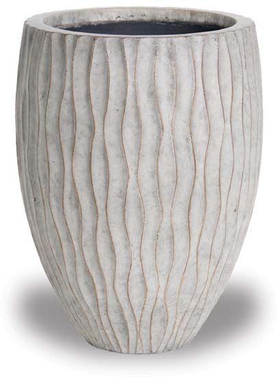 Caliza waved belly pot, brown
