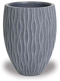 Caliza waved belly pot, grey