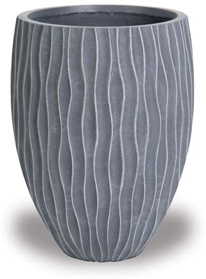 Caliza waved belly pot, grey