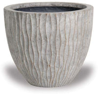 Caliza waved egg pot, brown