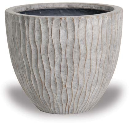 Caliza waved egg pot, brown