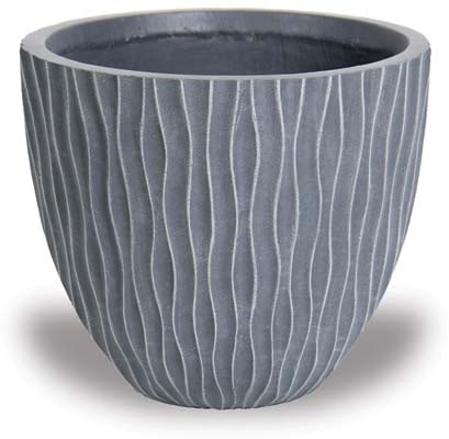 Caliza waved egg pot, grey