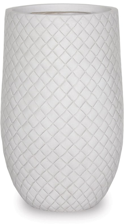 Cedro tall pot, white