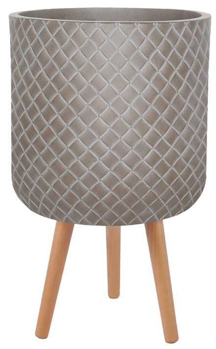 Cedro wooden legs pot, taupe
