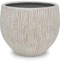 Costa bark texture fishbowl planter, white