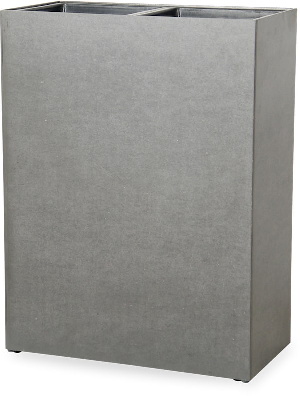 Costa grey dualline tall rectangular planter with wheels and plastic inserts, grey