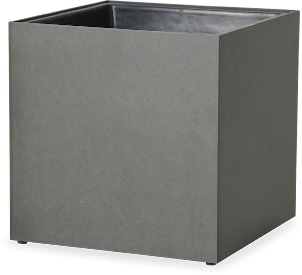 Costa grey horizon square planter with wheels and plastic insert, grey