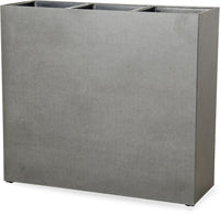 Costa grey triline rectangular planter with wheels and plastic inserts, grey