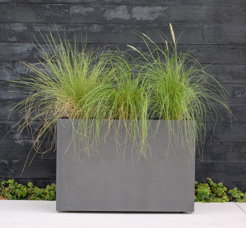 Costa grey urban trio rectangular planter with wheels and plastic inserts