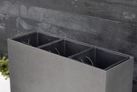 Costa grey urban trio rectangular planter with wheels and plastic inserts