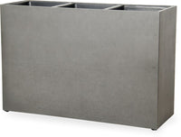 Costa grey urban trio rectangular planter with wheels and plastic inserts, grey