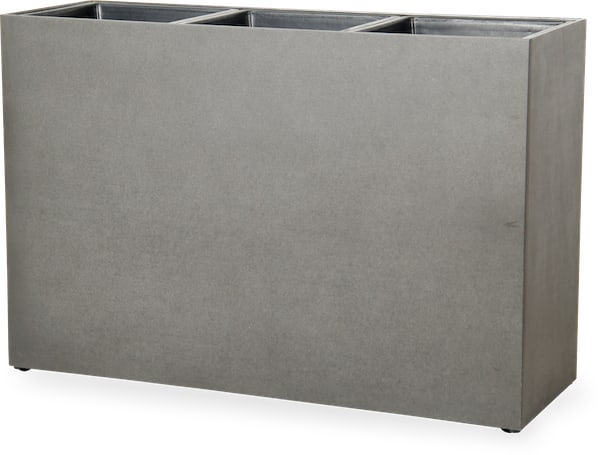 Costa grey urban trio rectangular planter with wheels and plastic inserts, grey