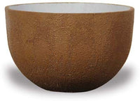 Costa pot round lime concrete planter, brown