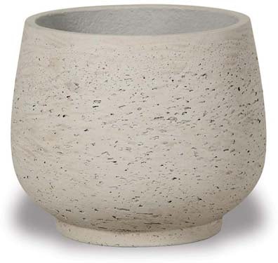 Costa round cement pot, grey