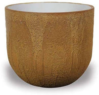 Costa round lime concrete planter, brown