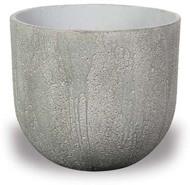 Costa round lime concrete planter, cream