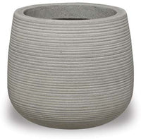 Dique grey short round planter, grey