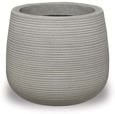 Dique grey short round planter, grey