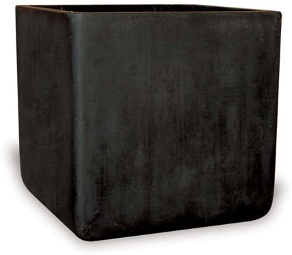 Dique short square planter, black