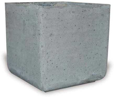 Dique short square planter, grey