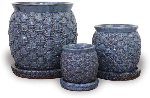 Flor belly pot, blue