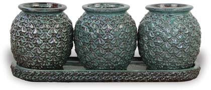 Flor tray pot, green