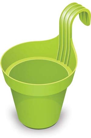 Hoja balcony railing pot, green