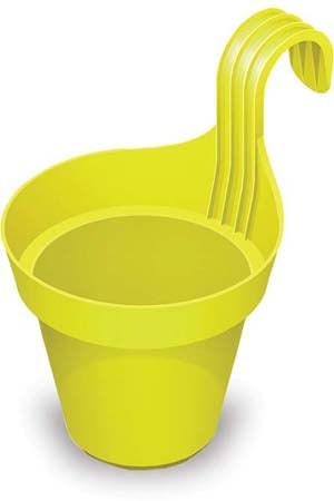Hoja balcony railing pot, yellow