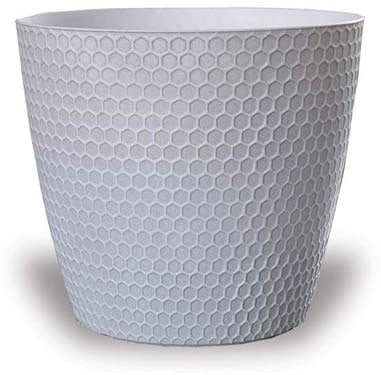 Hoja honeycomb plastic pot, white
